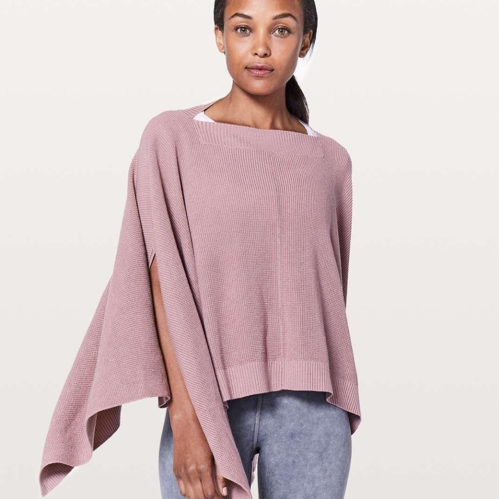Lululemon forward flow 2 Way poncho Cape Scarf Mauve Athlesure Cashmere Blend OS